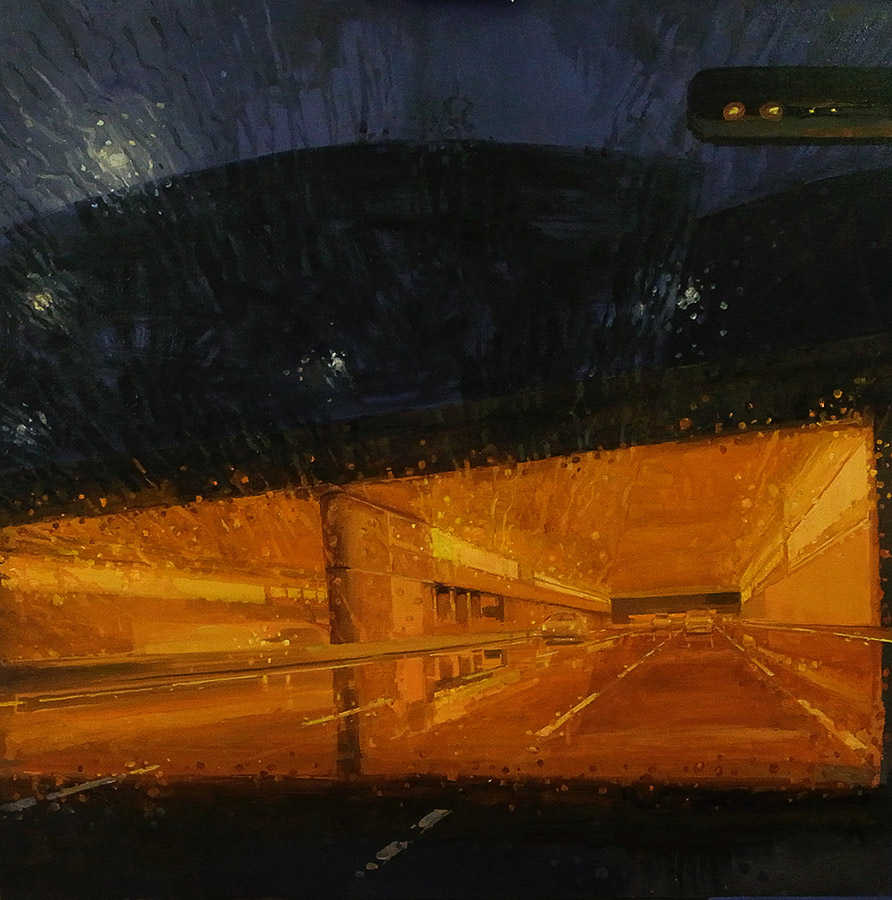 Pluies 2. Huile sur toile, 100 x 100 cm, 2010