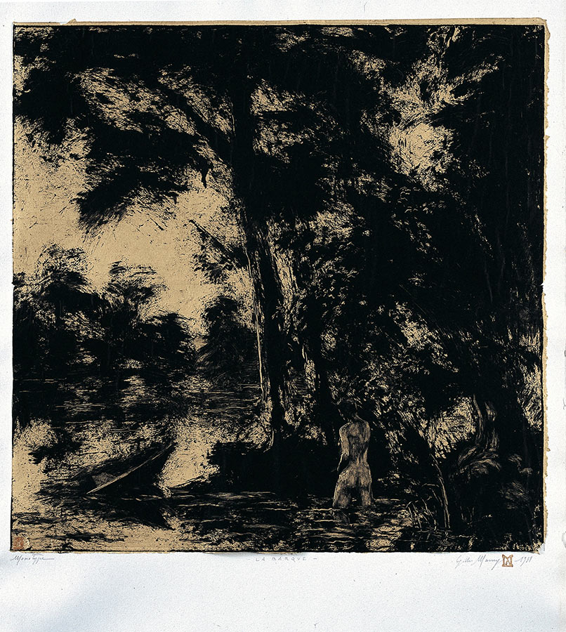 La rivière. Monotype, 50 x 50 cm, 1998