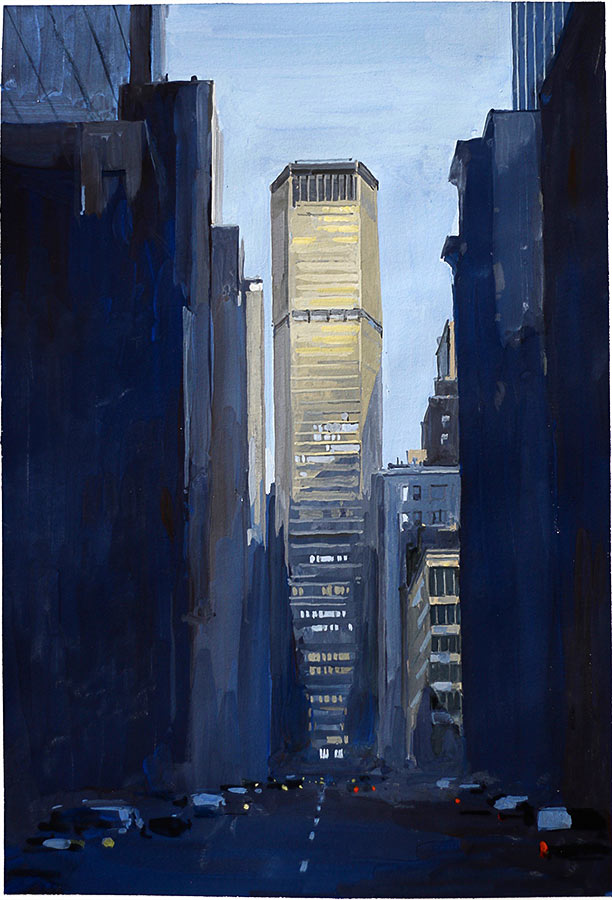 Manhattan 1. Gouache 50 x 32 cm, 2016