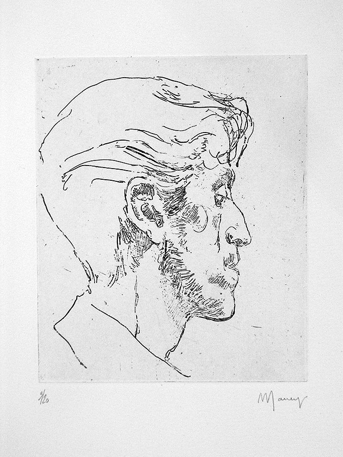 Tête d'homme 2. Gravure 18 x 13 cm, 2005