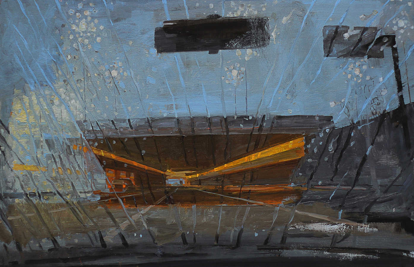 Pluies 1. Huile sur toile, 60 x 100 cm, 2010