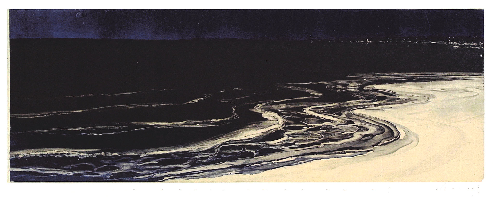 Le bruit de la nuit 3. Monotype, 20 x 55,5 cm, 2013