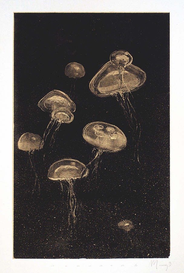 Méduses 2. Monotype, 34 x 22 cm, 2013