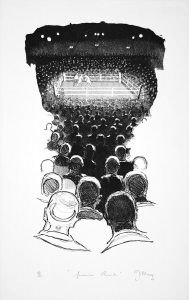 Premier round. Lithographie 20 ex. 55 x 35 cm, 2004