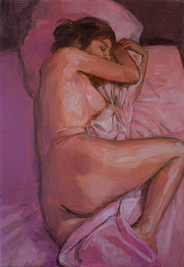 L'endormie 1. Huile sur toile, 50 x 35 cm, 2010