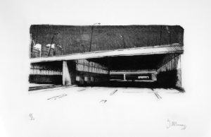 Petit périphérique. Lithographie sur calque 20 ex. 35 x 55 cm, 2004