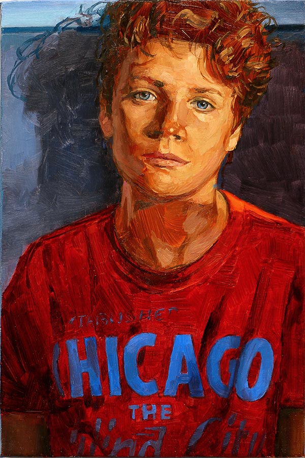 Chicago boy. Huile sur toile, 33 x 32 cm, 2020
