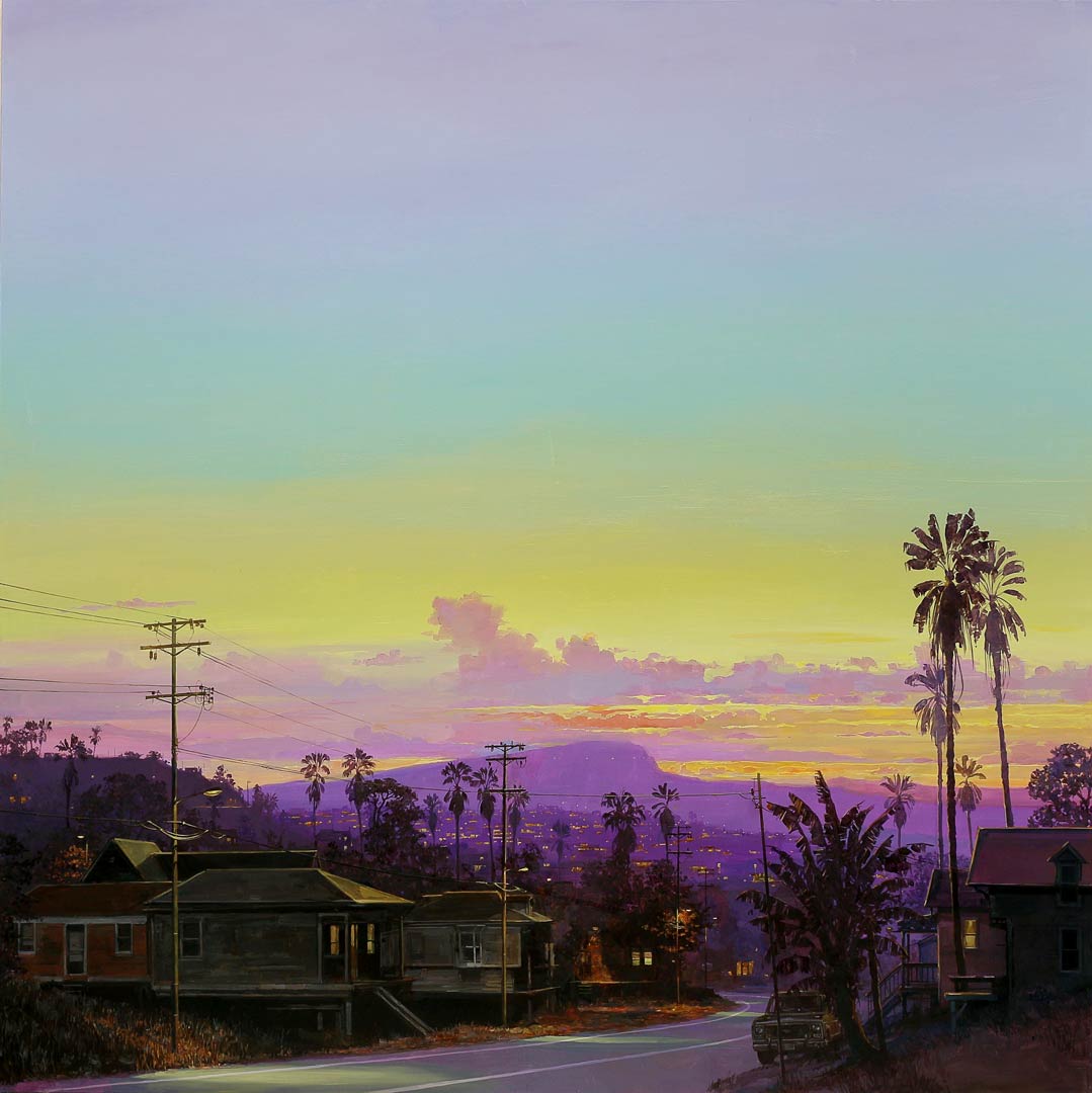 Purple Cythère road. Huile sur toile, 130 x 130 cm, 2023